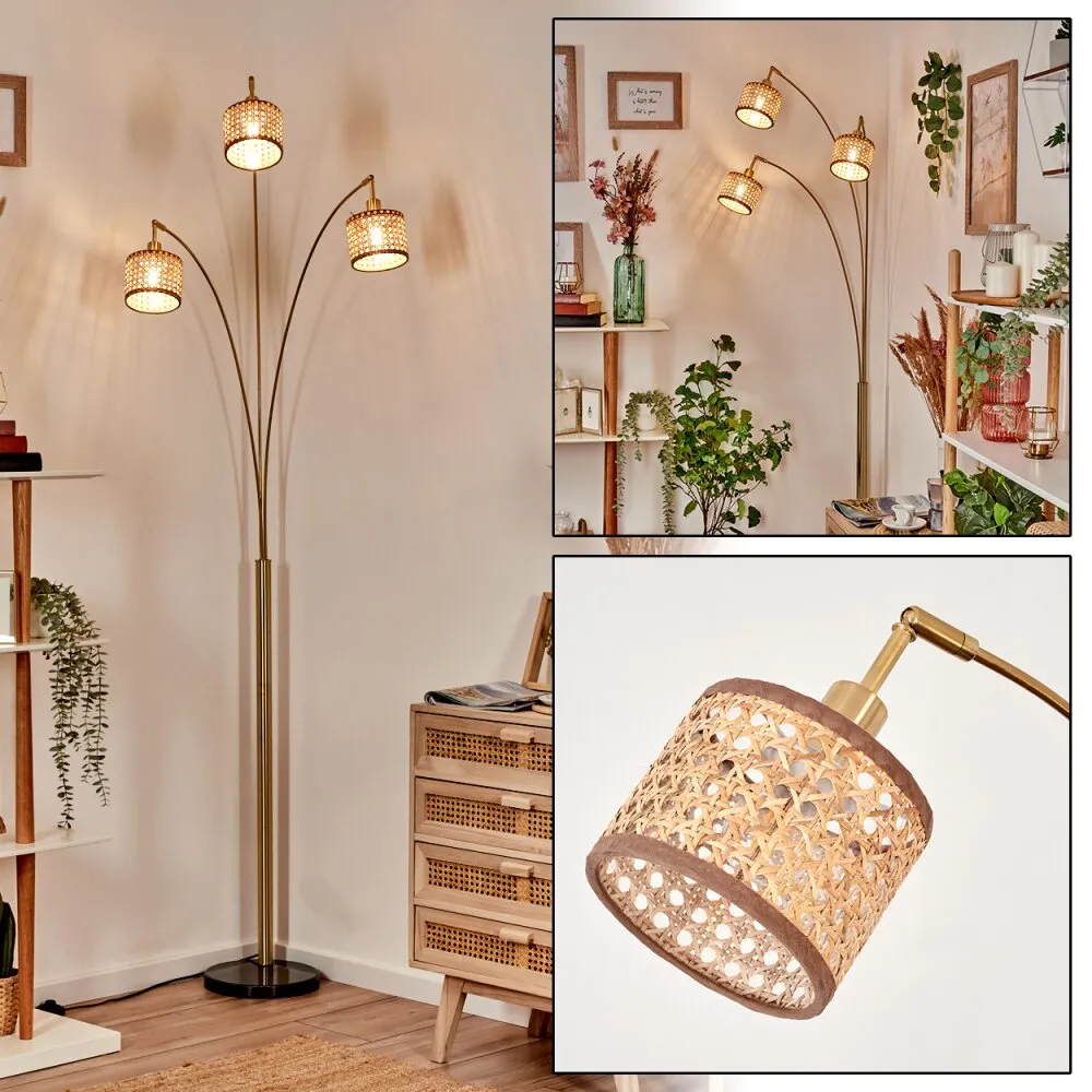 Barcos Stehleuchte Messing, Schwarz, 3-flammig H3887370