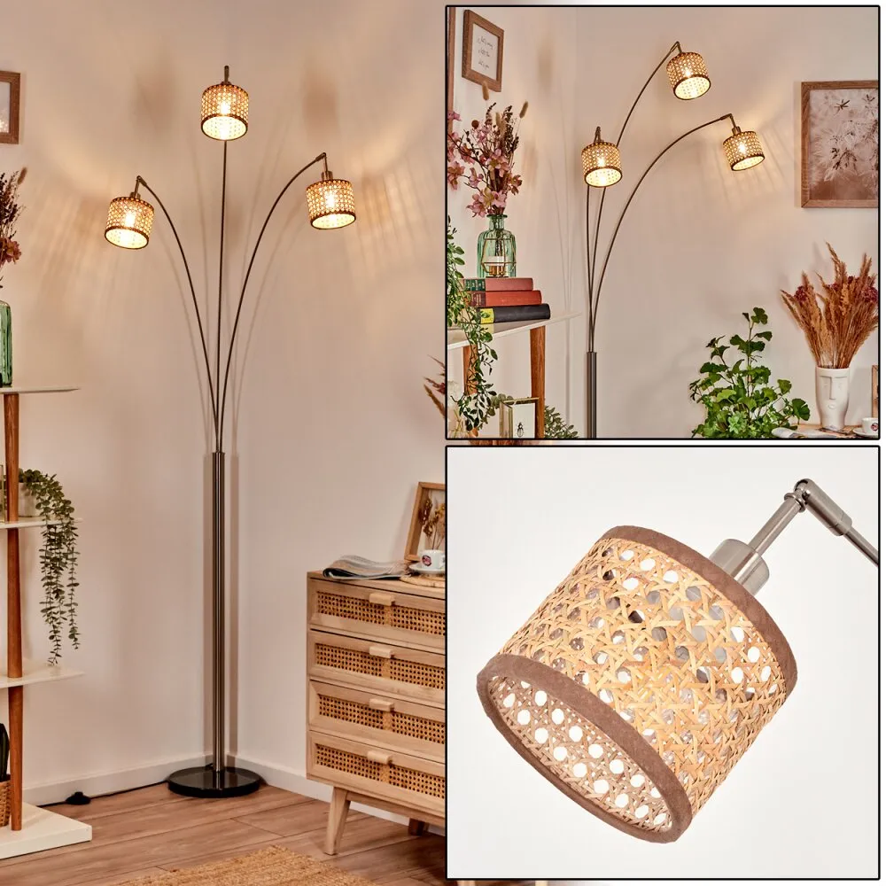 Barcos Stehleuchte Nickel-Matt, Schwarz, 3-flammig H3896143