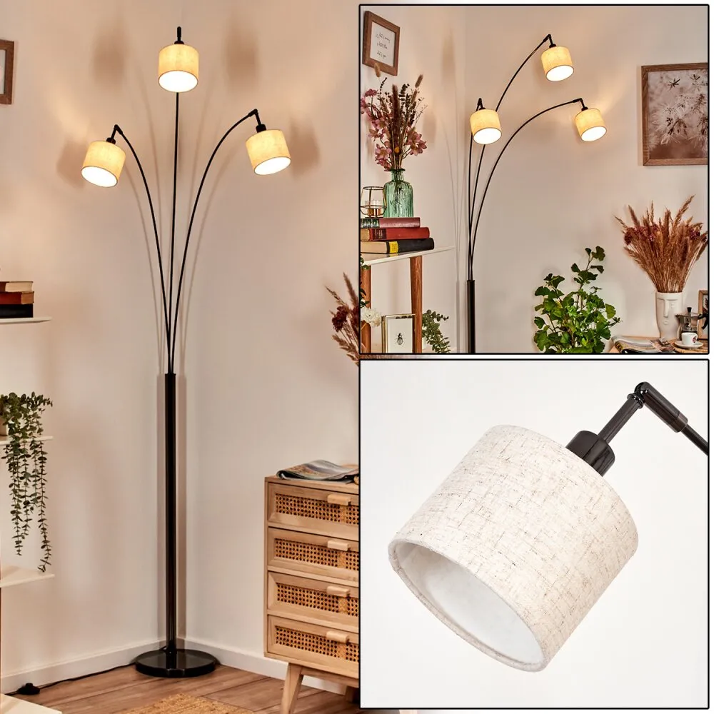 Bassagoda Stehleuchte Chrom, Schwarz, 3-flammig H3888681