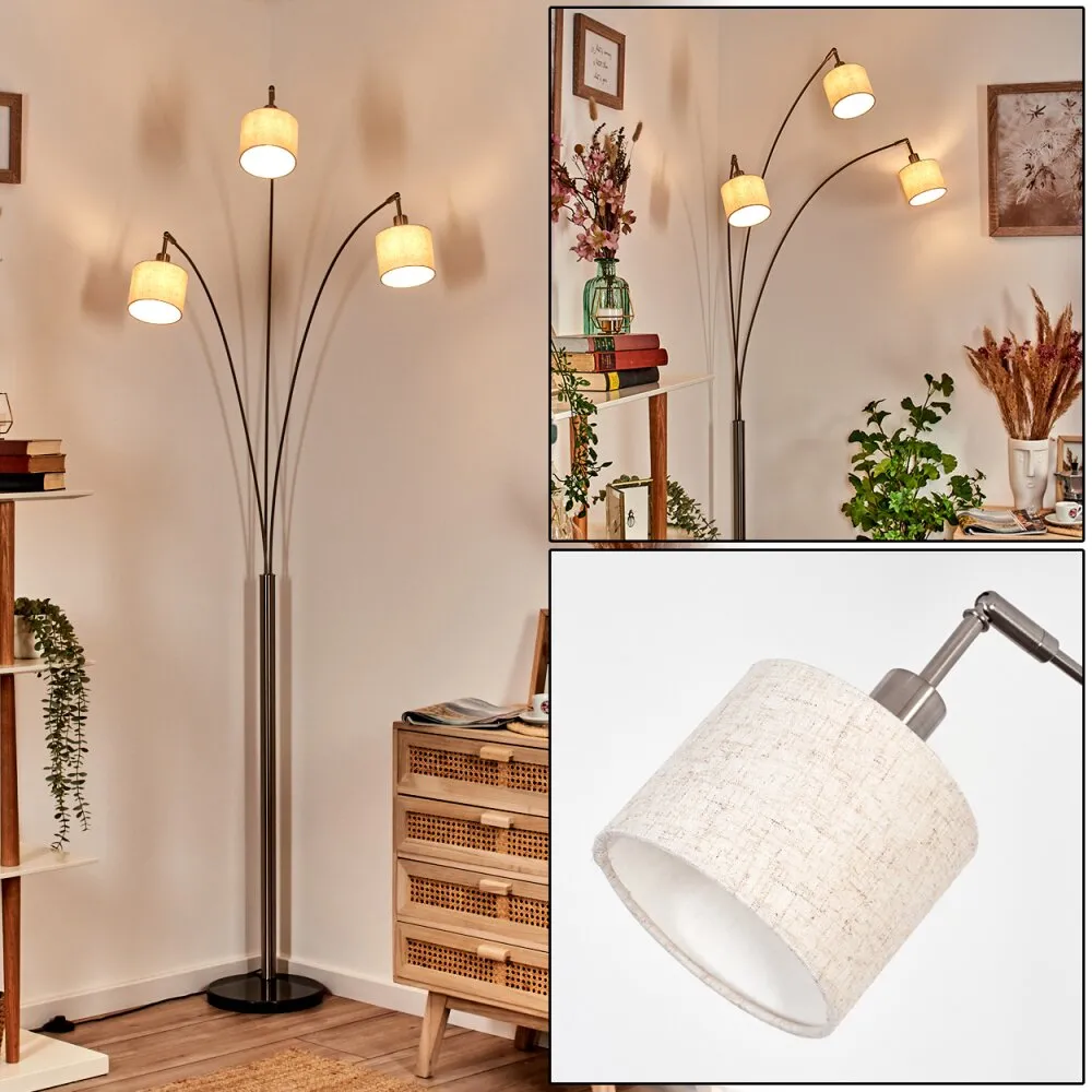 Bassagoda Stehleuchte Nickel-Matt, Schwarz, 3-flammig H3896044