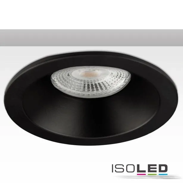 ISOLED Einbaurahmen rund mit Glaslinse schwarz für GU10/MR16 Spots