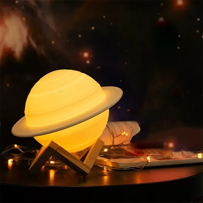 3D Saturnlampe – Realistische Planeten-Nachtlampe für kosmisch inspiriertes Wohnambiente