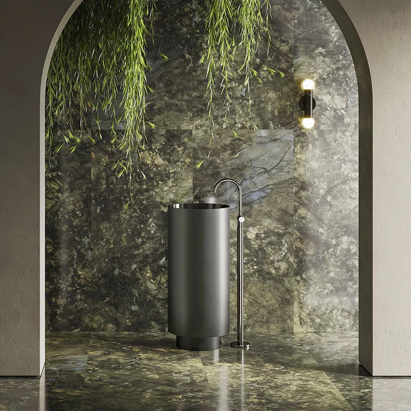 Freistehender Waschtisch aus Edelstahl Solo Steel Newform