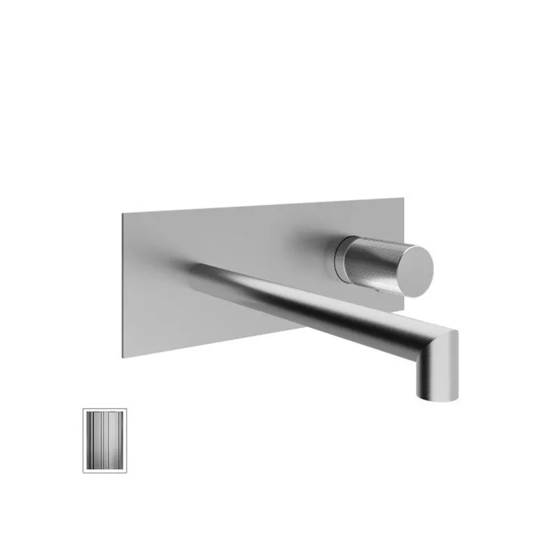 Waschtisch-Wandbatterie mit Rändelgriff und Platte 28 mm Treemme