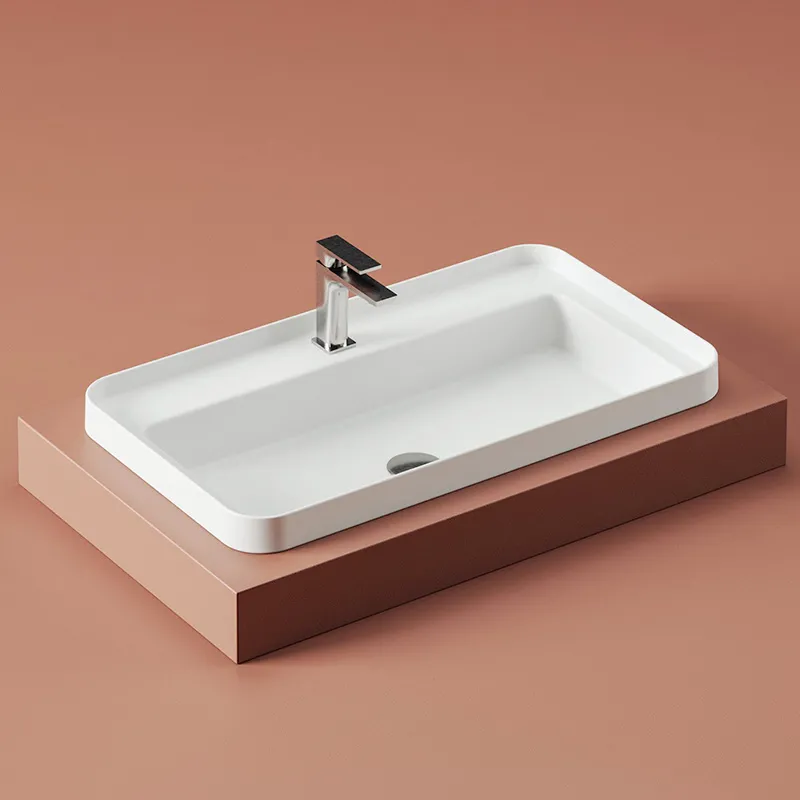 Waschbecken zum Aufsetzen/ Einbau 80 x 45 cm Fuori scala Artceram