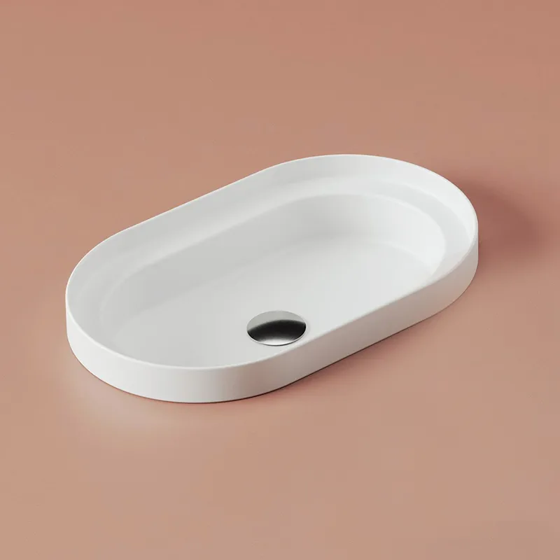 Waschbecken zum Aufsetzen/ Einbau 58 x 35 cm Fuori scala Artceram