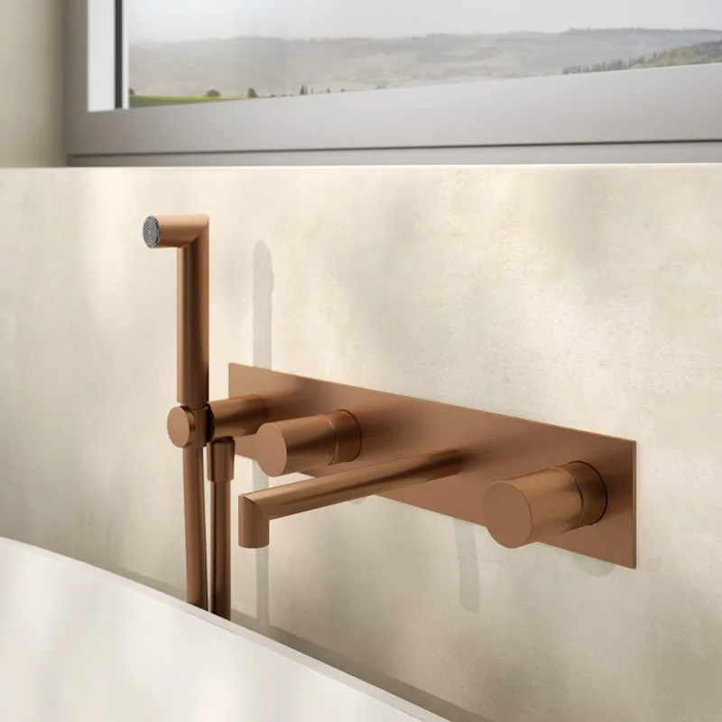 Unterputz-Wannen-Brause-Mischbatterie mit Platte 28 mm Treemme