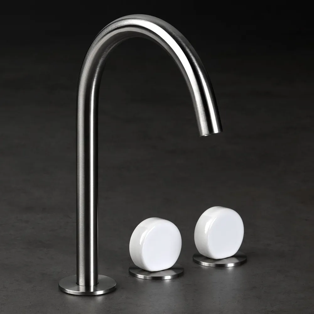 3-Loch-Waschtischbatterie mit rundem Auslauf IO Linki