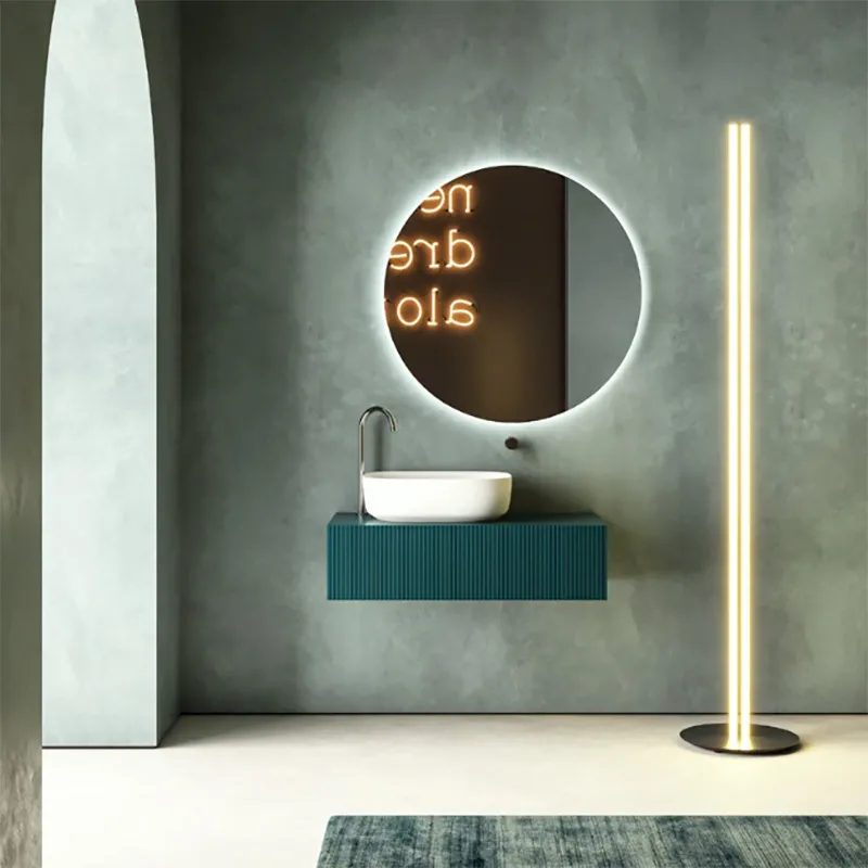 Wandhängeschrank für Badezimmer in Blu Petrolio Block h24 Moab80