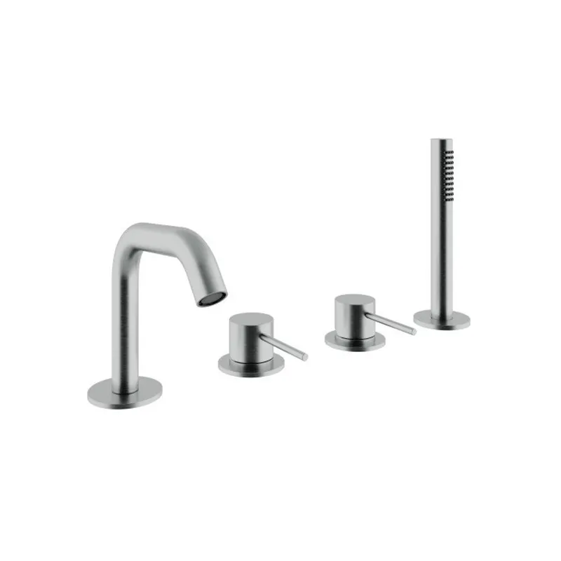 4-Loch-Wannenbatterie für den Wannenrand mit 40 mm Ausziehbrause Treemme