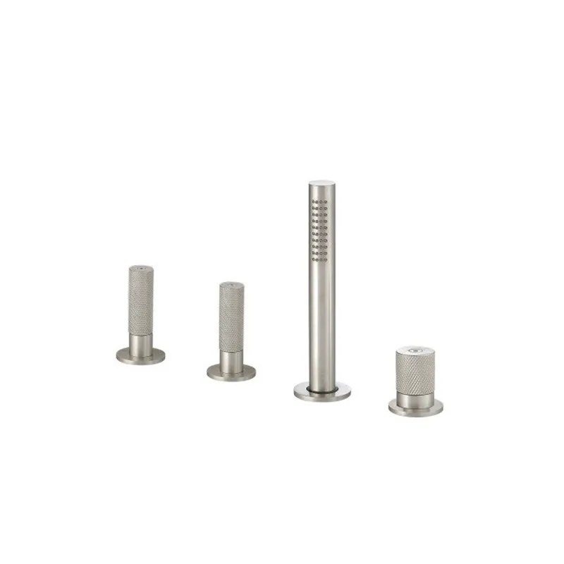 4-Loch-Wannenbatterie für den Wannenrand mit herausziehbarer 22-mmBrause Treemme