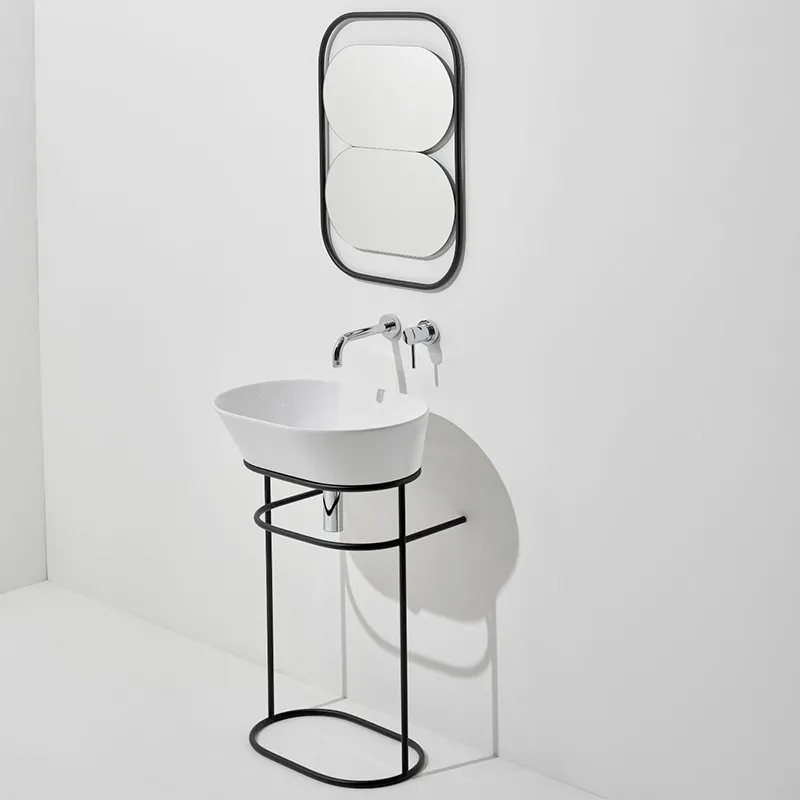 Ovales Waschbecken mit Struktur Wave 02 Simas