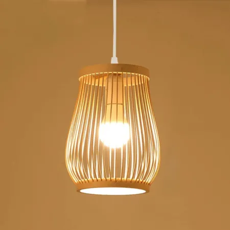 Elegante Bambus Pendelleuchte für Teeräume und gemütliche Räume