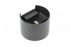 GTV hochwertige LED Wandleuchte MISSOURI 7W IP54 rund schwarz - neutralweiß (4000K)