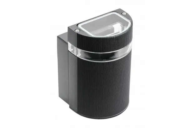 GTV Fassadenleuchte SILVA halbrund GU10 50W IP54 - schwarz (ohne Leuchtmittel)