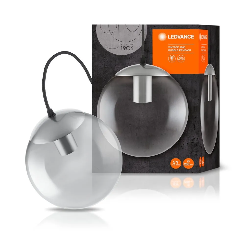 Ledvance 1906 Bubble Hängeleuchte Schwarz, 1-flammig 4058075217409
