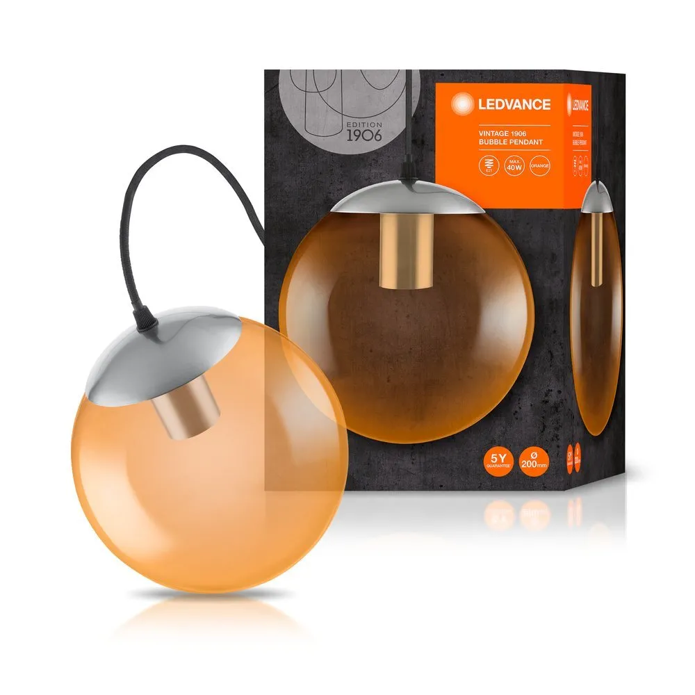 Ledvance 1906 Bubble Hängeleuchte Schwarz, 1-flammig 4058075217423