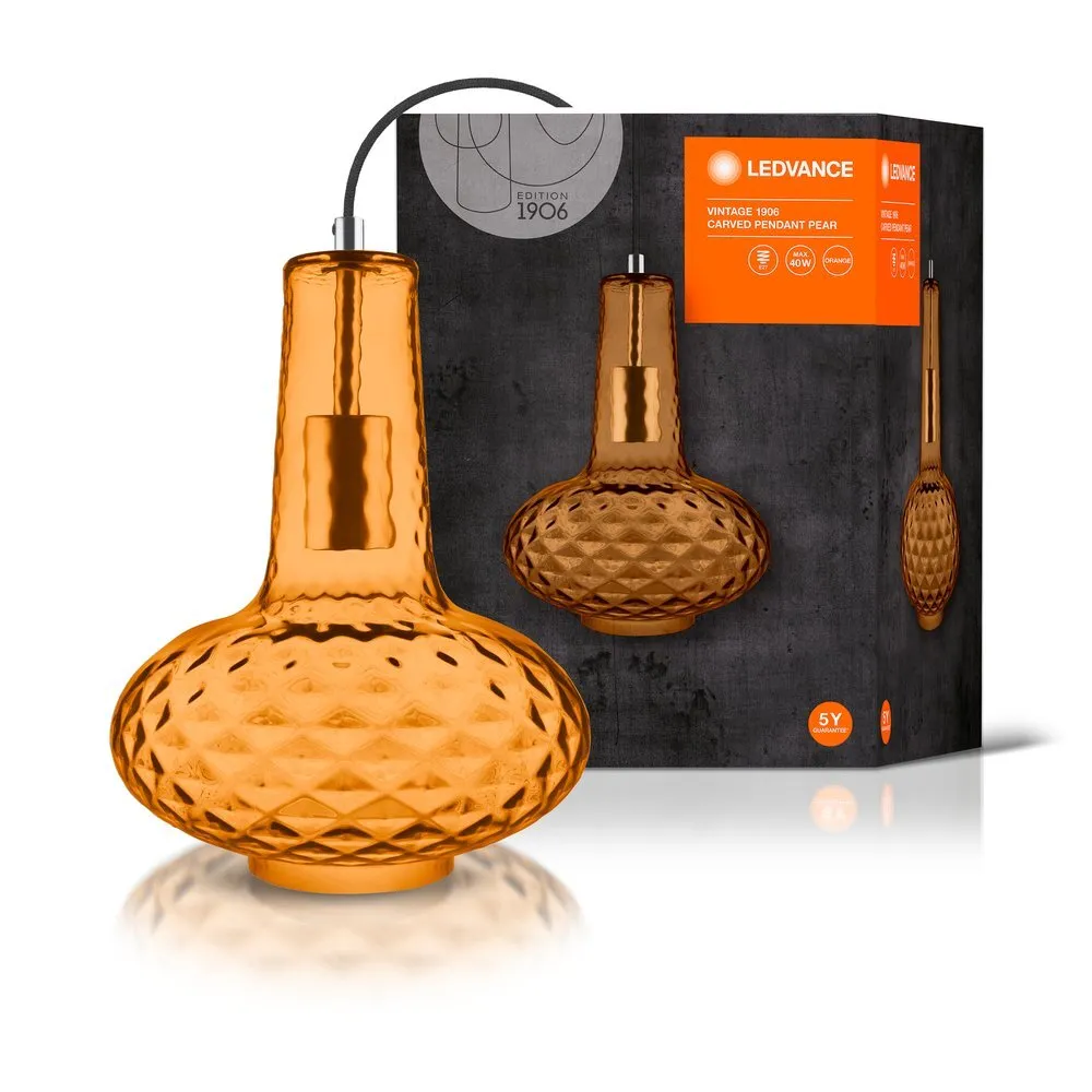 Ledvance 1906 Carved Hängeleuchte Schwarz, 1-flammig 4058075217225