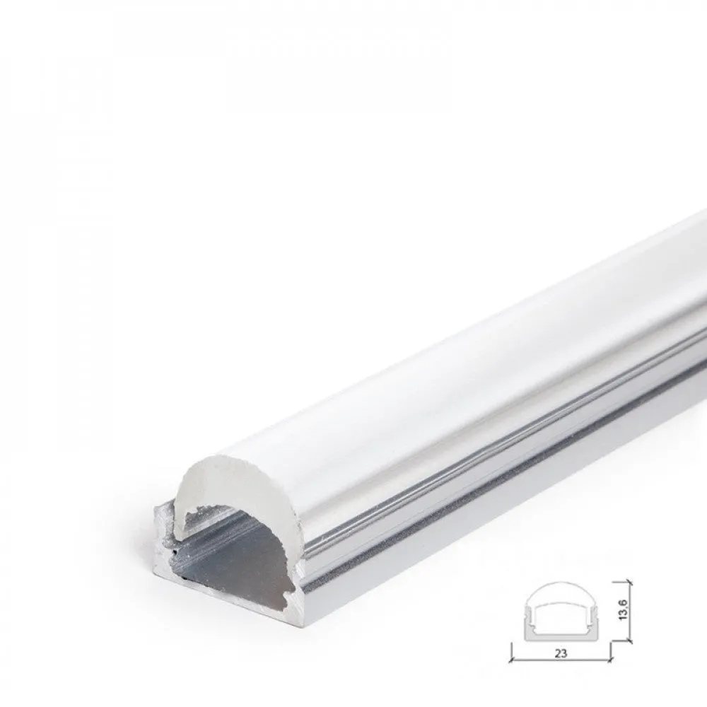 Profil Aluminium Für LED -Streifen Diffusor Transparent LLE-ALP001-RL x 2M