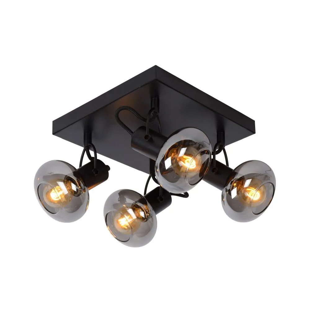 Lucide MADEE Deckenspot Schwarz, 4-flammig