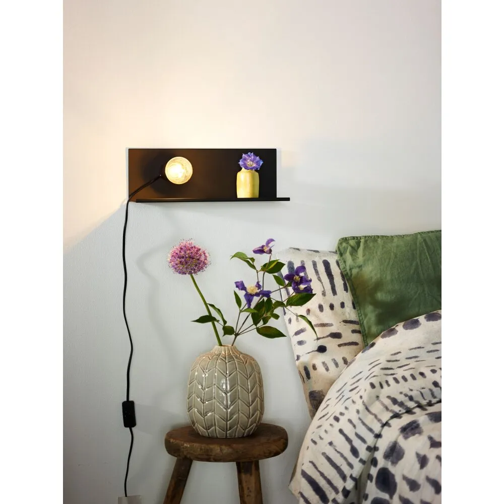 Lucide SEBO Bettlampe Schwarz, 1-flammig