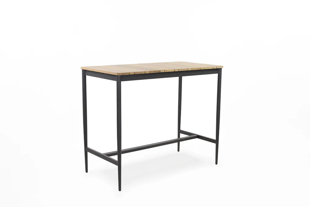 Niehoff Luna Bartisch Aluminium/Teak 135x70 cm