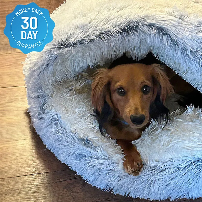FurLuxe CozyNest Angstlinderung Haustierbett für kleine Hunde - Selbstwärmendes Kunstpelzdesign, Maschinenwaschbar