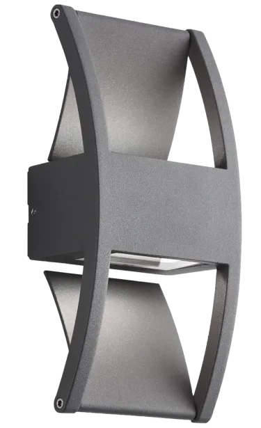 mlight Außenwandlampe Trent 12W IP54 dunkelgrau - warmweiß (3000K)