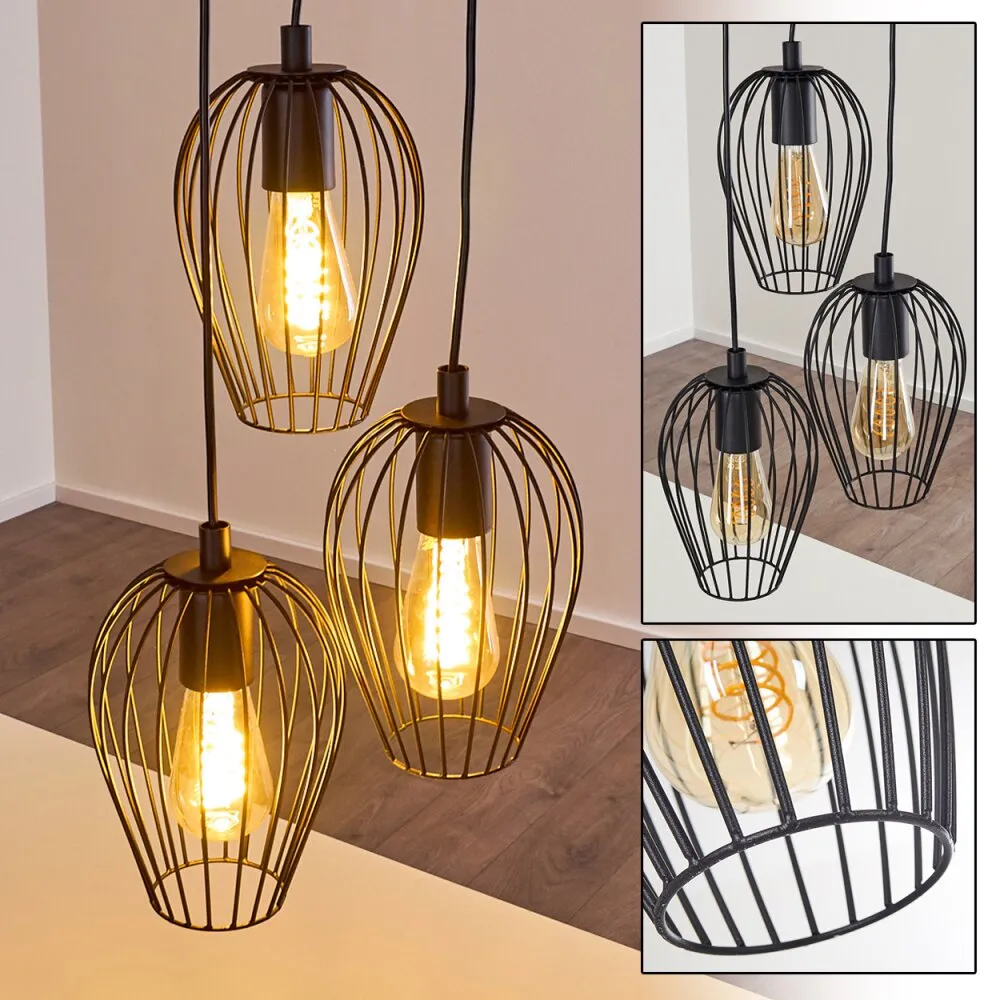 Negril Hängeleuchte Schwarz, 3-flammig