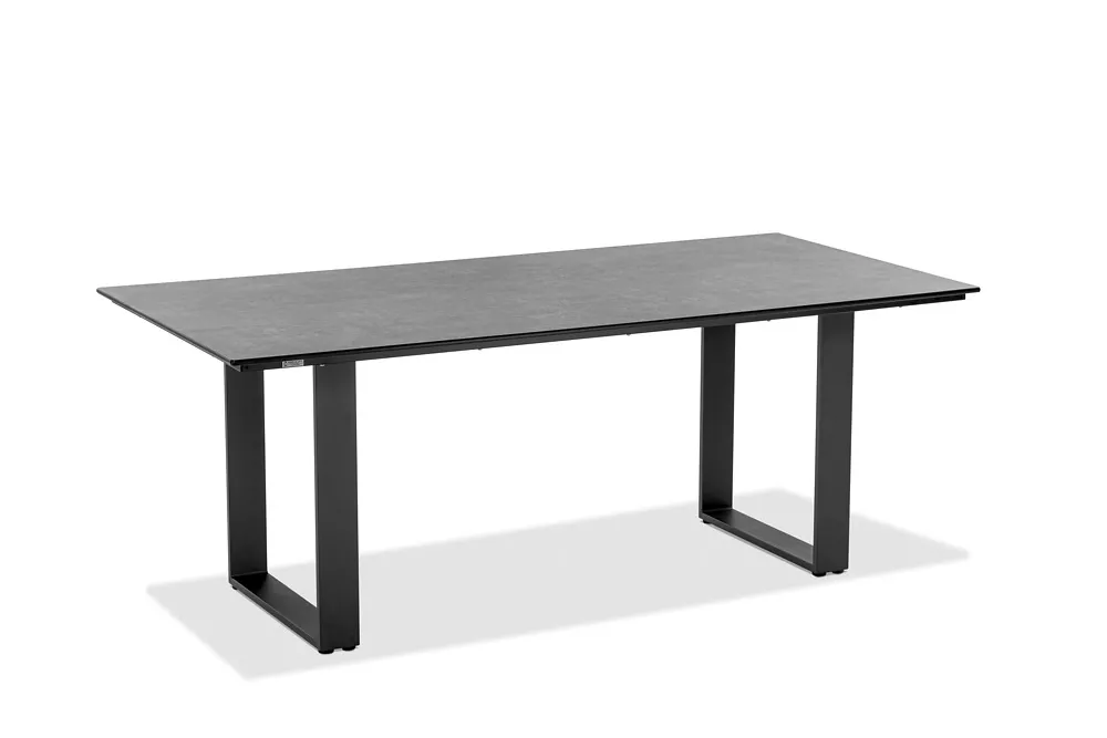 Niehoff Noah Tisch Aluminium Profilkufe Anthrazit/HPL 160x95 cm bis 220x95 cm