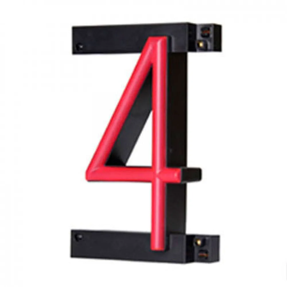 Nummer LED Neon 4 Breite 90Mm Höhe 161Mm Hintergrund 38Mm