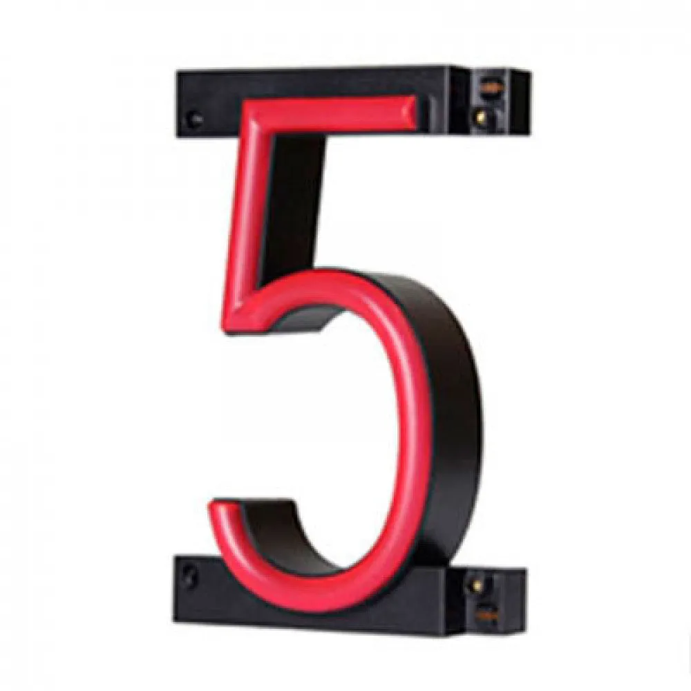 Nummer LED Neon 5 Breite 90Mm Höhe 161Mm Hintergrund 38Mm
