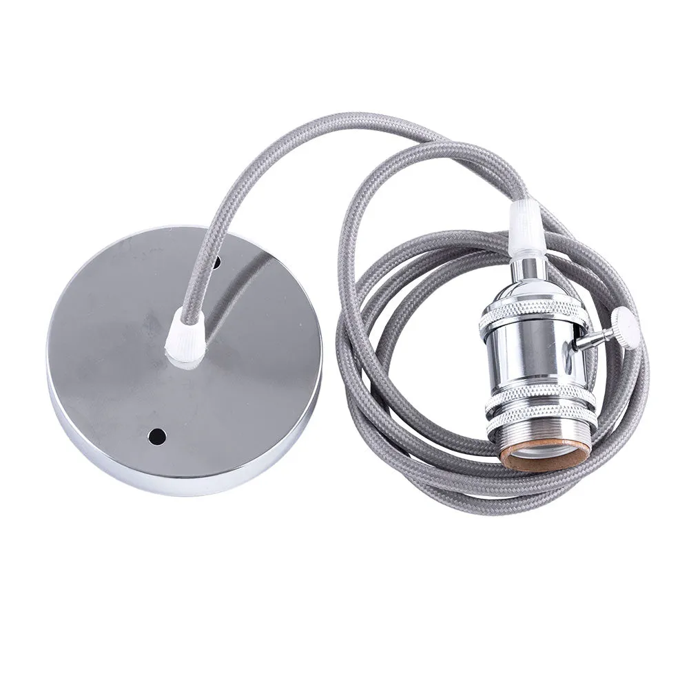 Pendel E27 Kabel 1000 X 0,75Mm Stoff- Rosette - Schalter - 2 Ringe [SC-MPL004]