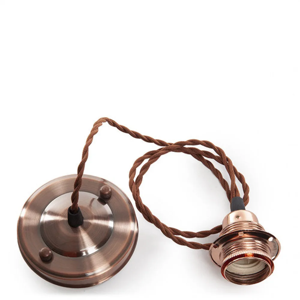 Pendel E27 Geflochtenes Kabel 1000Mm X 0,75Mm de Stoff- Rosette [SC-MPL007]