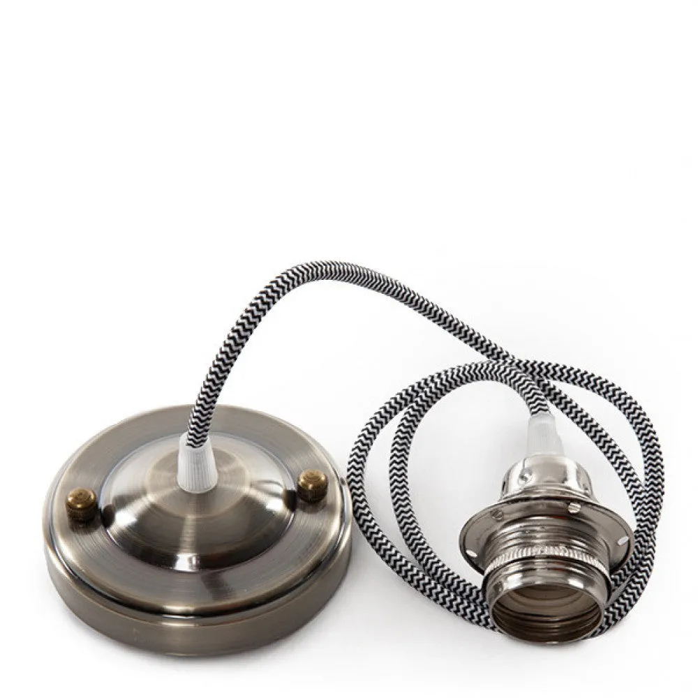 Pendel E27 Kabel 1000 X 0,75Mm Stoff- Rosette [SC-MPL008]