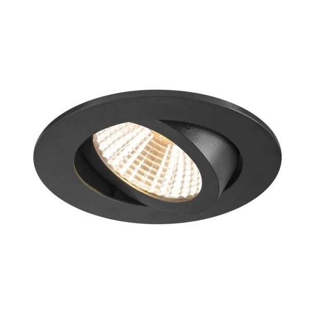 SLV LED Deckeneinbauleuchte NEW TRIA 68 rund 38° IP20 8.3W schwarz - warmweiß (2700K)
