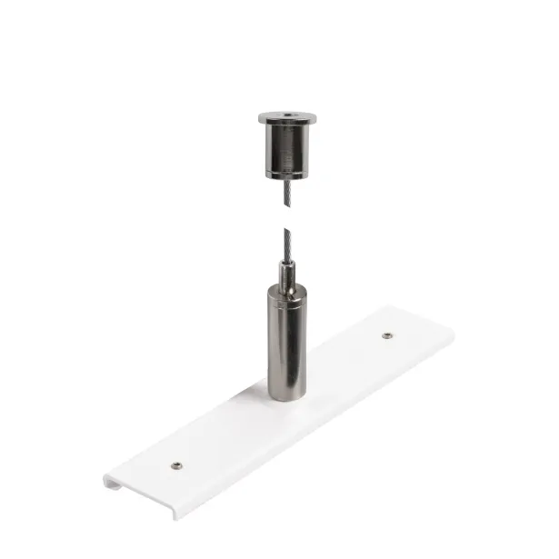 SLV Schienenverstärkungsplatte mit Aufhängungsset 48V TRACK 3m Drahtseil - weiß