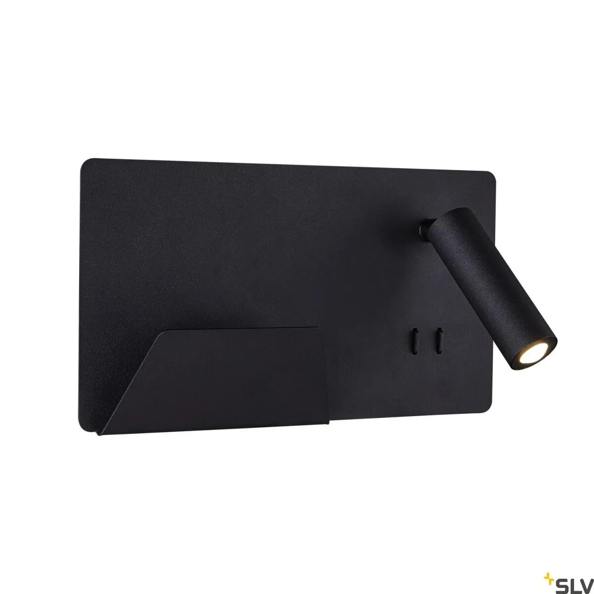 SOMNILA SPOT, Indoor LED Wandaufbauleuchte 3000K schwarz Version links inkl. USB Anschluss