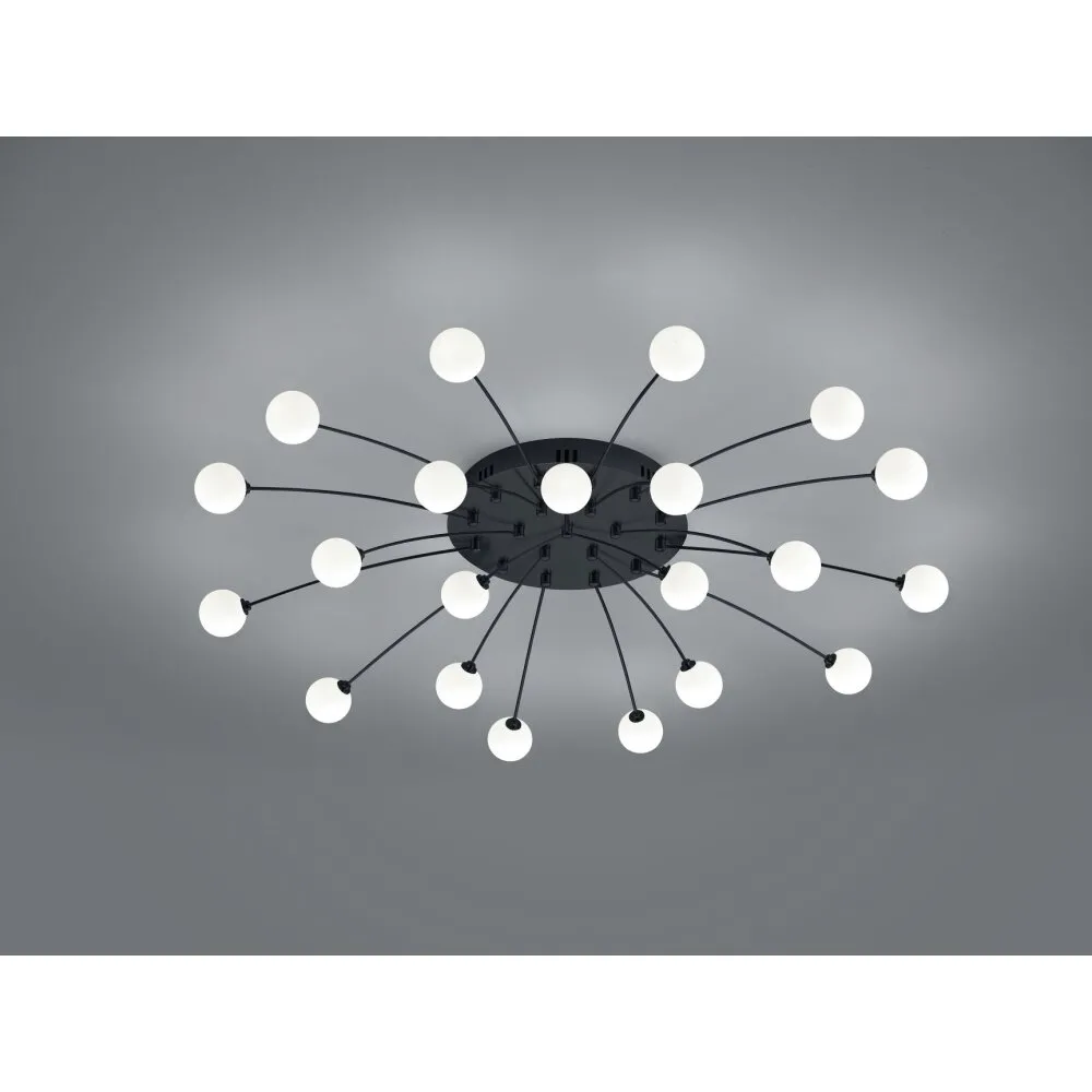 Trio Bullet Deckenleuchte LED Schwarz, 21-flammig