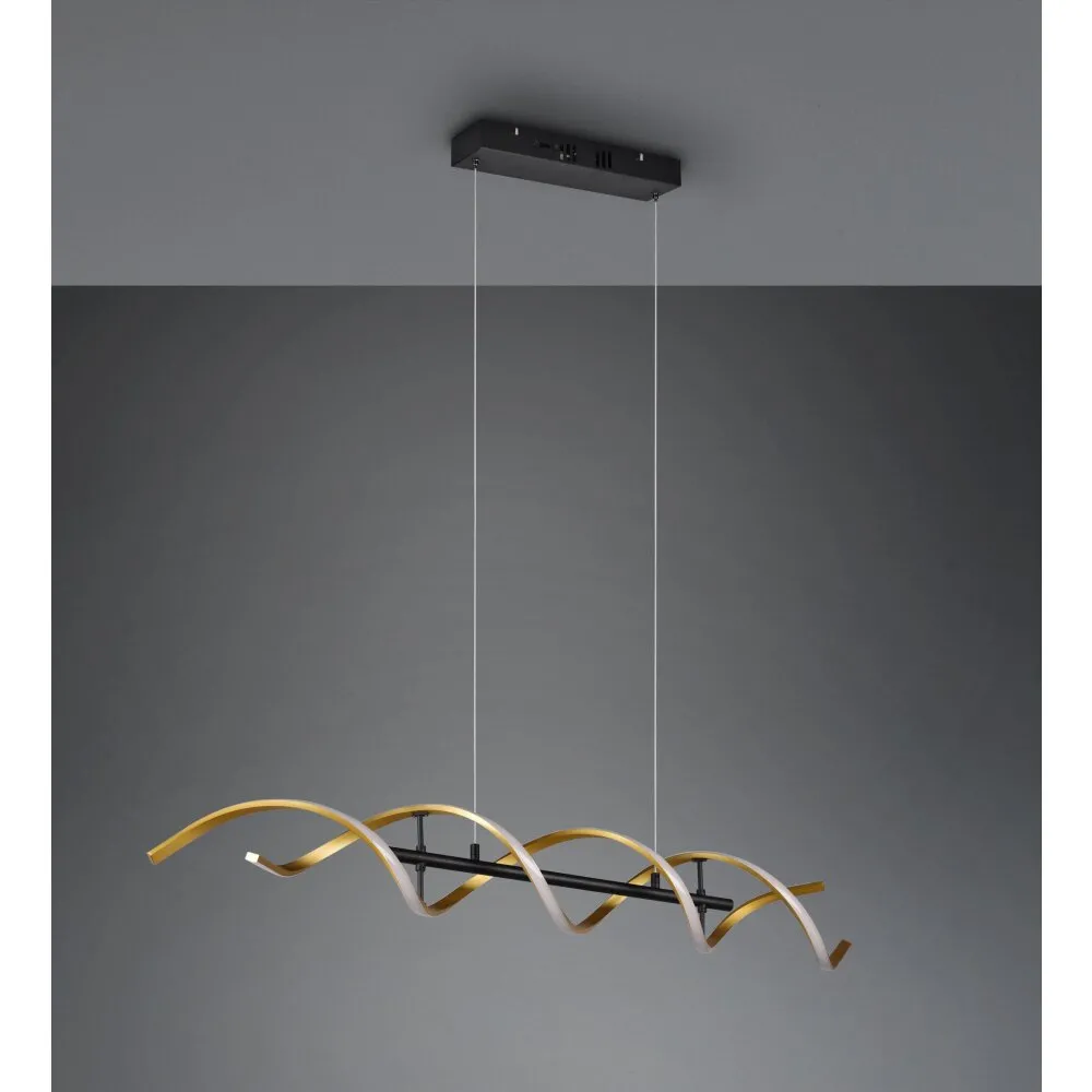 Trio Sequence Pendelleuchte LED Messing, Schwarz, 1-flammig