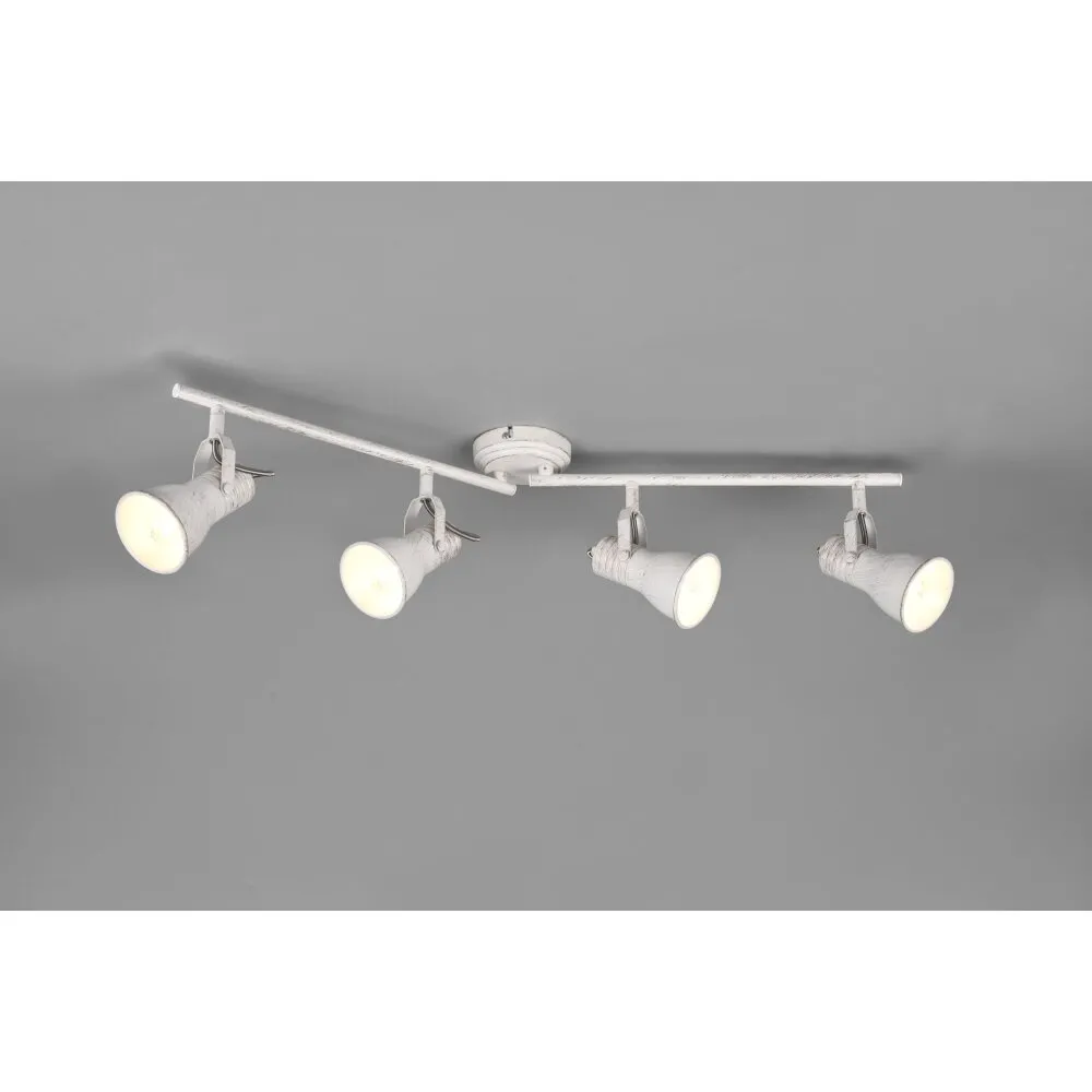 Trio Steam Deckenleuchte Antik, Weiß, 4-flammig