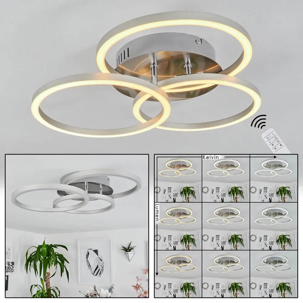 Xena Deckenleuchte LED Nickel-Matt, 1-flammig, Fernbedienung