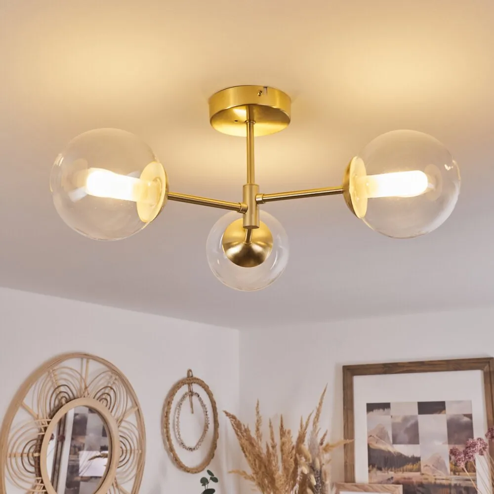 Yucao Deckenleuchte Gold, 3-flammig