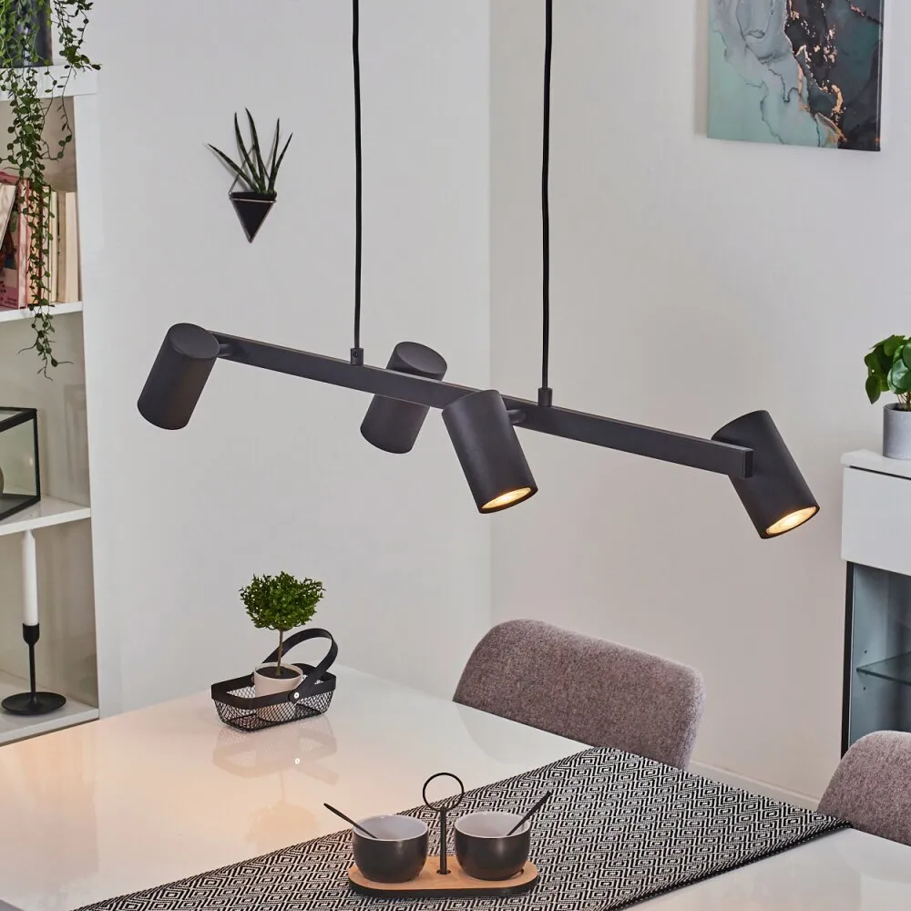 Zuoz Pendelleuchte Schwarz, 4-flammig H3589939